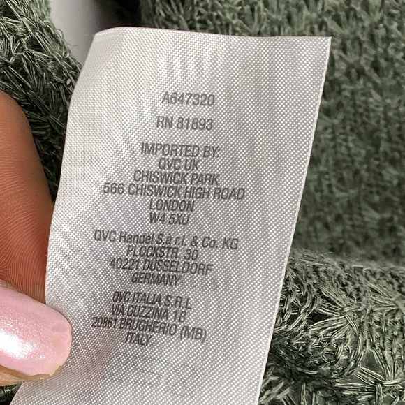 D&CO NWT Open front Knit Cardigan Size Small green/ Tan. - Picture 6 of 14